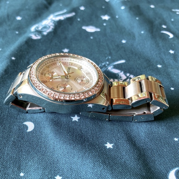 Fossil Watch Stainless Steel w/ Swarovski Crystals - Picture 3 of 4
